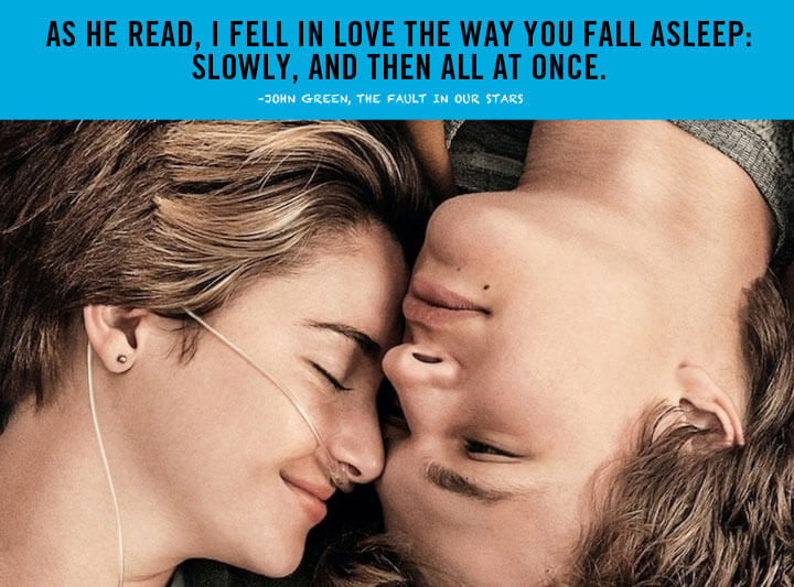 Love Quotes
fault in our stars as he read i fell in love