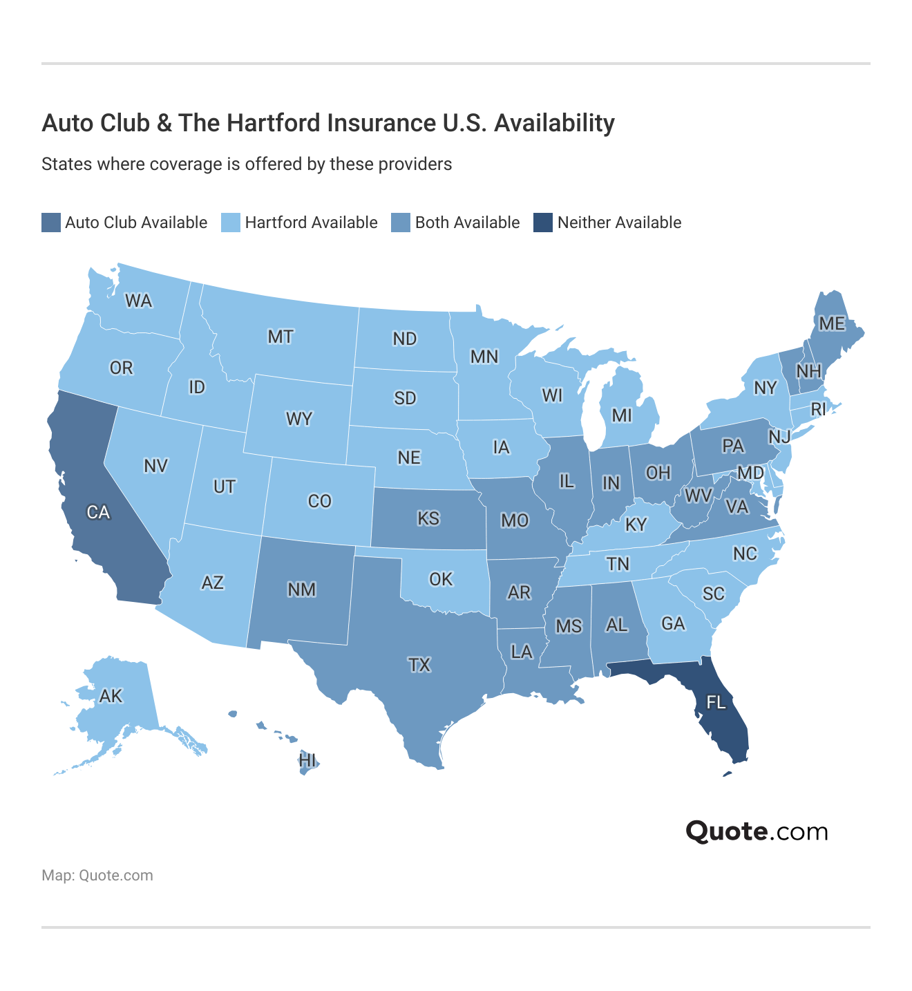 <h3>Auto Club & The Hartford Insurance U.S. Availability</h3> <h3>Auto Club & The Hartford Insurance U.S. Availability</h3>