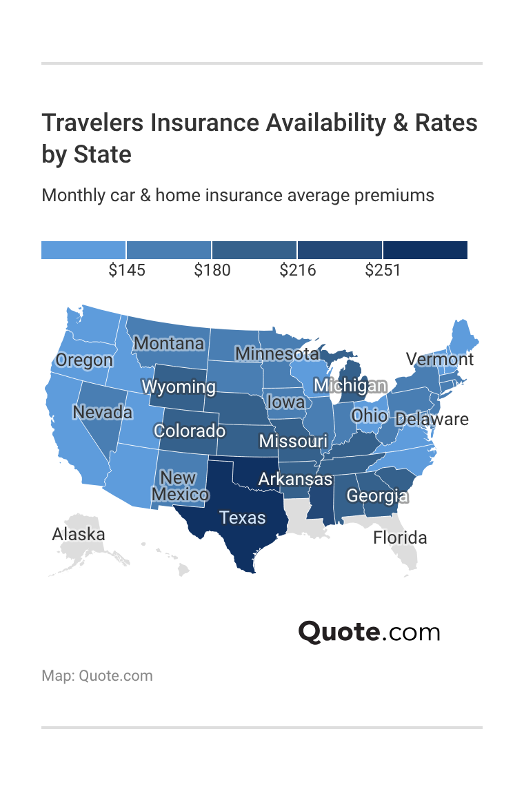 <h3>Travelers Insurance Availability & Rates by State</h3> <h3>Travelers Insurance Availability & Rates by State</h3>